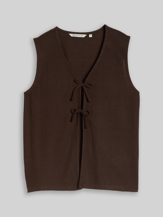 Top with bow details - cool dark brown
