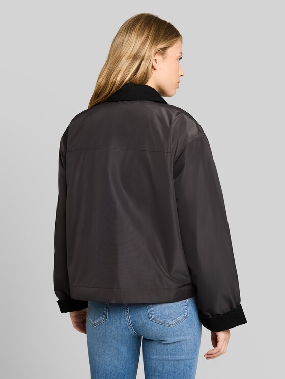 Transitional jacket with corduroy collar - Coal Mine Grey