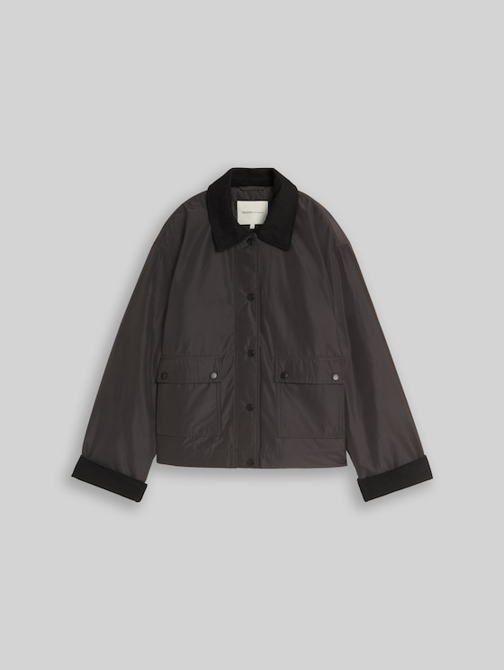 Transitional jacket with corduroy collar - Coal Mine Grey