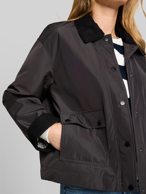 Transitional jacket with corduroy collar - Coal Mine Grey