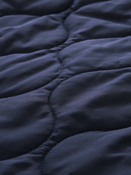 Lightweight quilted coat with hood - sky captain blue