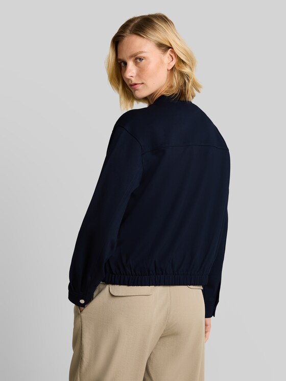 Loose-fit jacket with bomber collar - sky captain blue