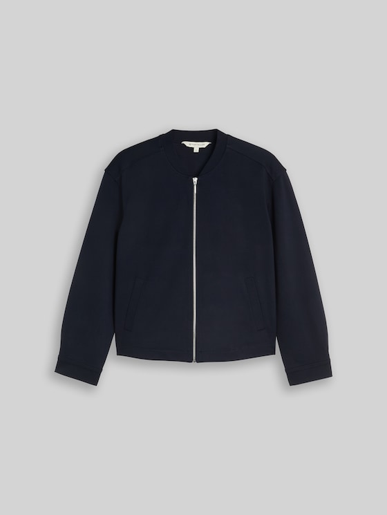 Loose-fit jacket with bomber collar - sky captain blue