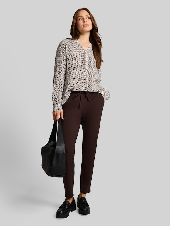 Viscose blouse - small brown dot print