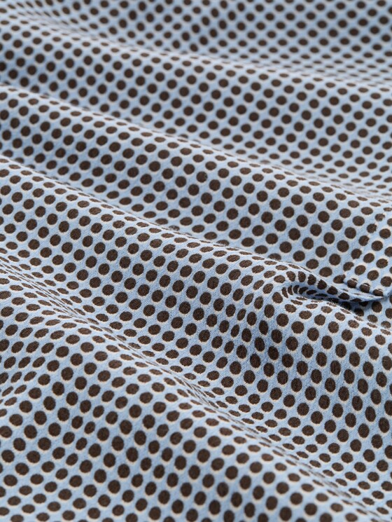 Viscose blouse - small blue brown dot print