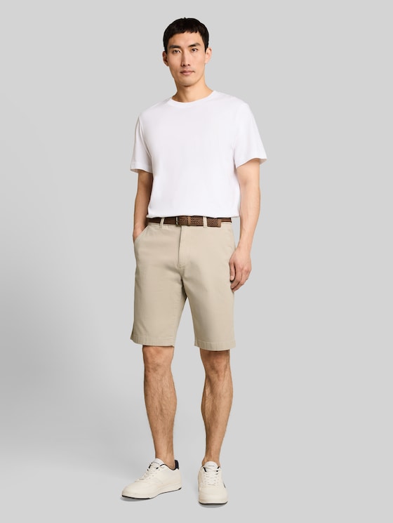 Regular chino shorts with belt - Cashew Beige
