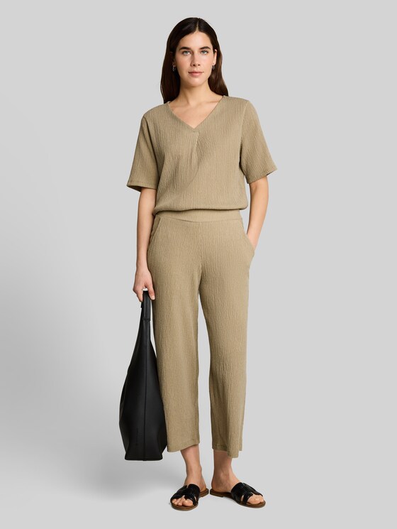 Crinkle Culottes - olive white structure