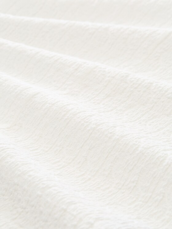 Loose-fit T-shirt in a mix of fabrics - Whisper White