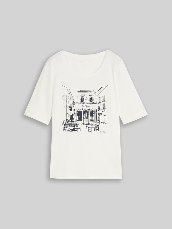 Slim-fit T-shirt with print - Whisper White