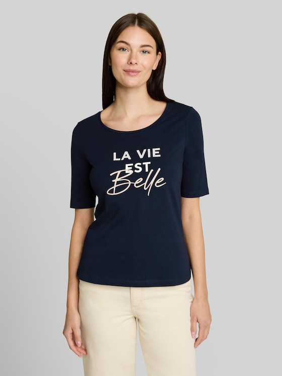 Slim-fit T-shirt with print - sky captain blue