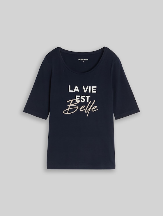 Slim-fit T-shirt with print - sky captain blue