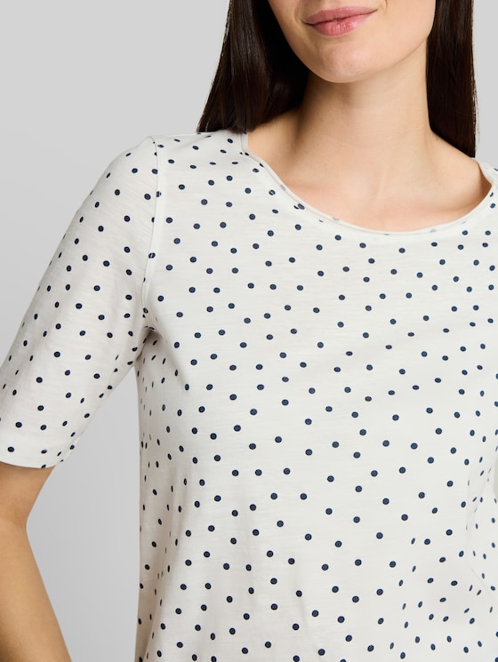 T-shirt with polka dot pattern - white small dot design