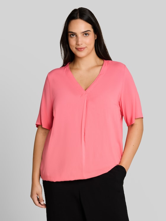 Plus Size - viscose blouse - soft fuchsia pink