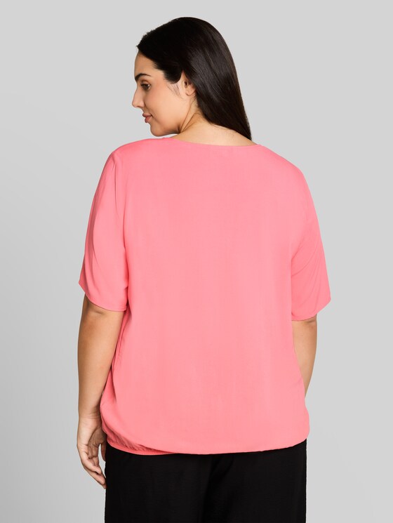 Plus Size - viscose blouse - soft fuchsia pink