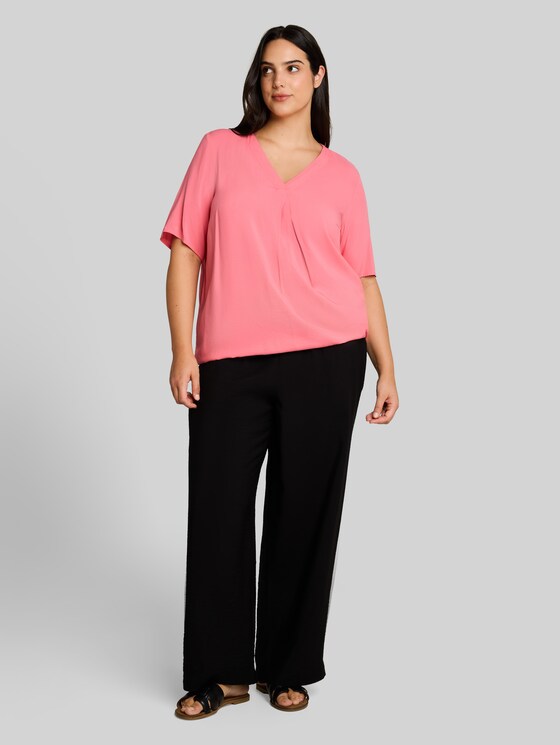 Plus Size - viscose blouse - soft fuchsia pink