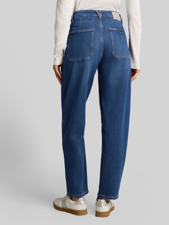 TTCELIA BARREL jeans with patch pockets - Used Mid Stone Blue Denim