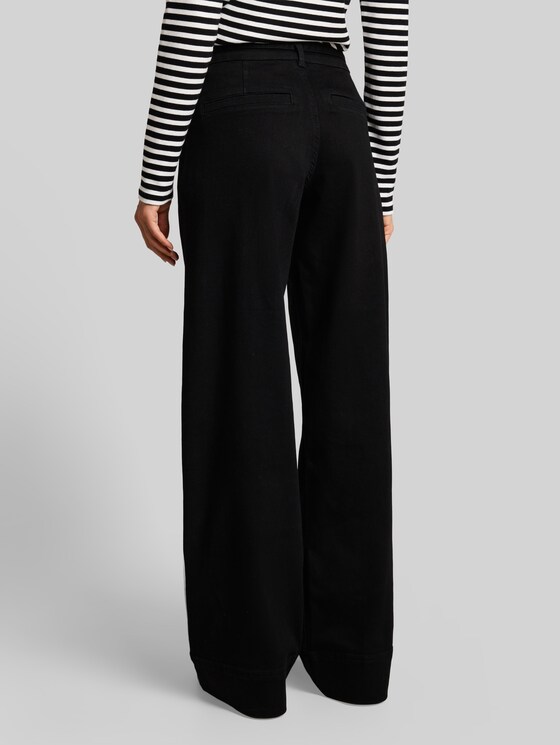 TTLUNA WIDE jeans with belt - black denim