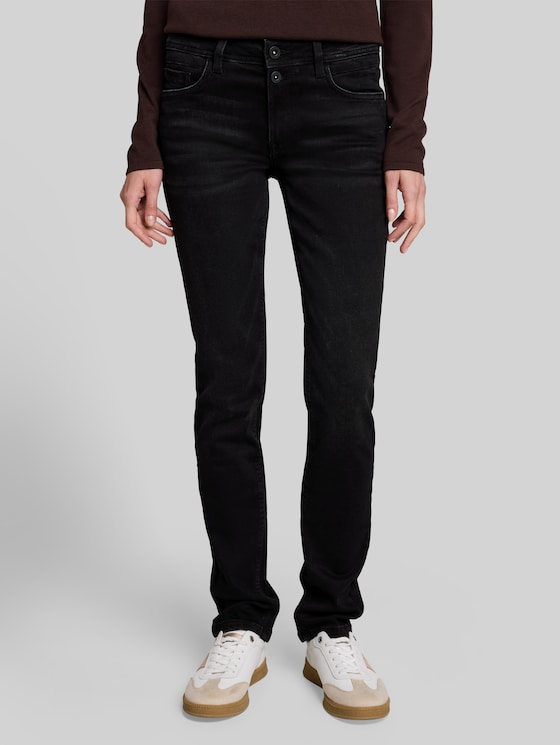 TTLIVA STRAIGHT jeans with stretch - black black denim