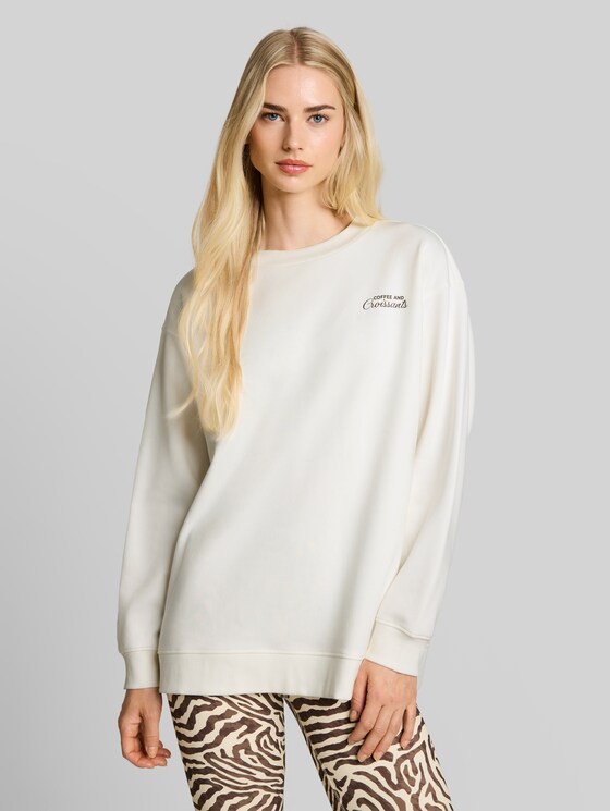 Oversized printed sweatshirt - off white