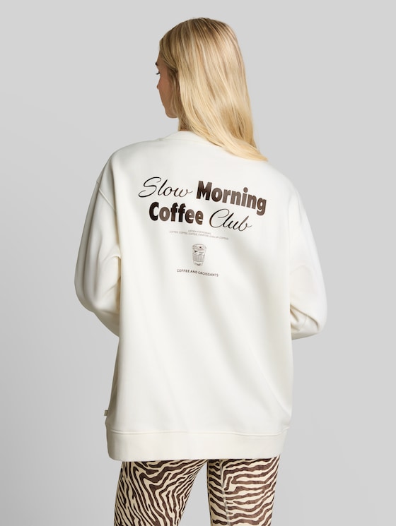 Oversized printed sweatshirt - off white