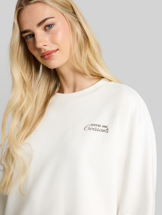 Oversized printed sweatshirt - off white
