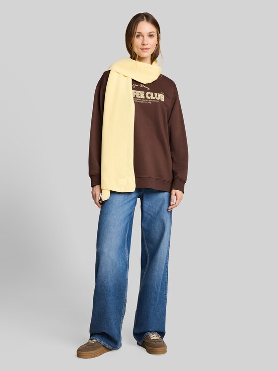 Oversized printed sweatshirt - cool dark brown