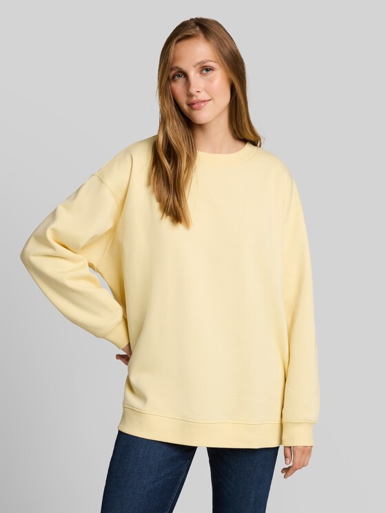 Oversized printed sweatshirt - soft vanilla yellow
