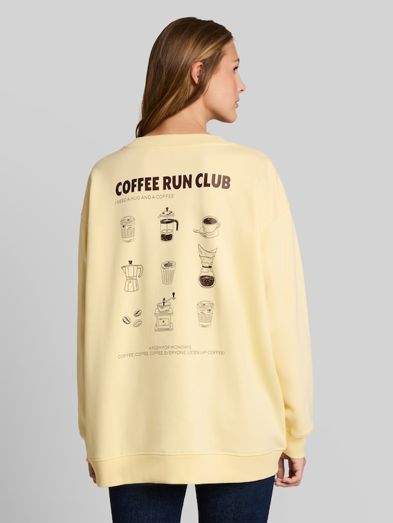 Oversized printed sweatshirt - soft vanilla yellow