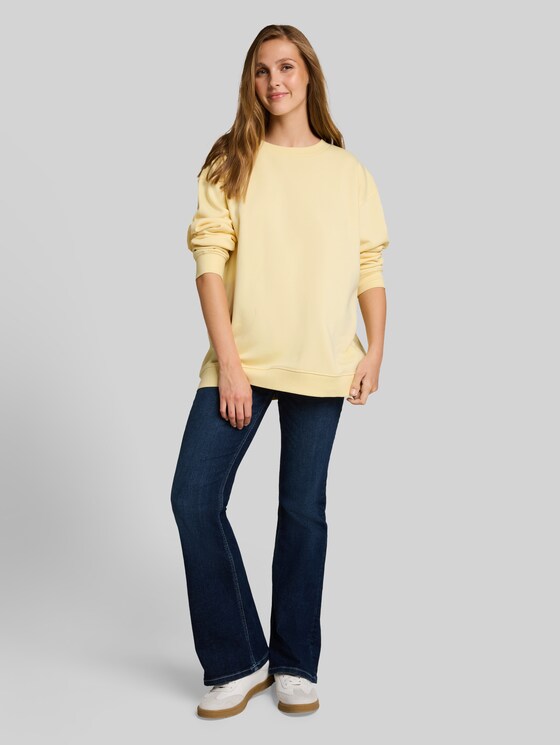 Oversized printed sweatshirt - soft vanilla yellow