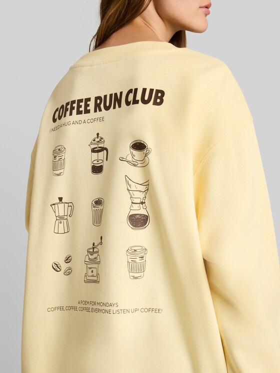 Oversized printed sweatshirt - soft vanilla yellow