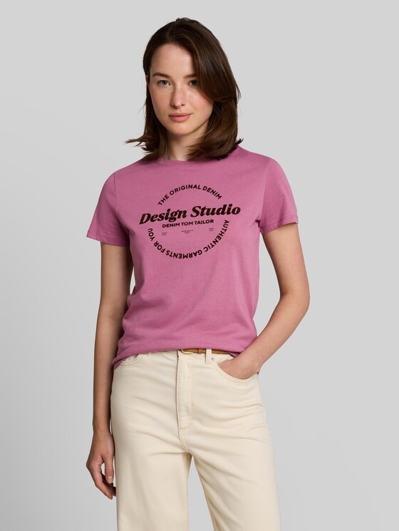 Printed T-shirt - dusty berry