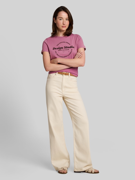 Printed T-shirt - dusty berry