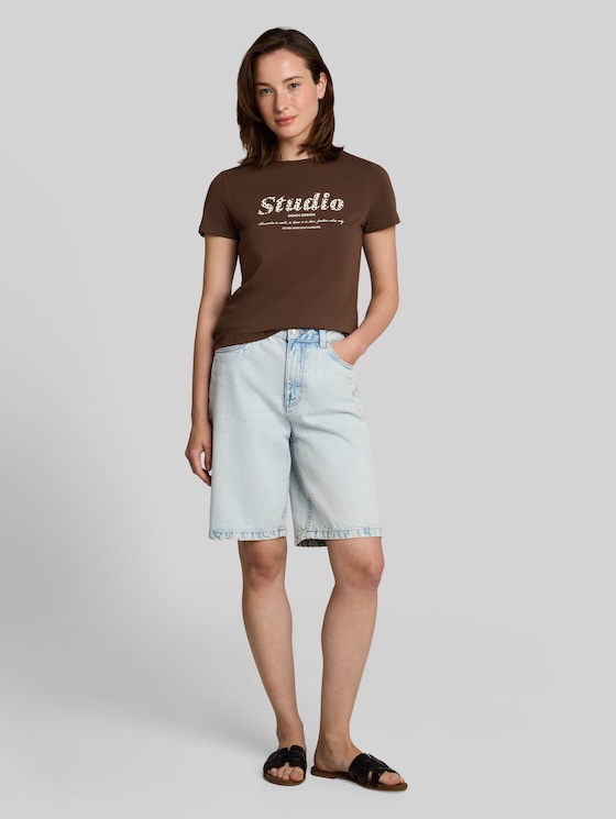Printed T-shirt - cool dark brown