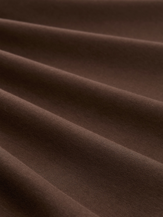 Slim fit T-shirt with embroidery - cool dark brown