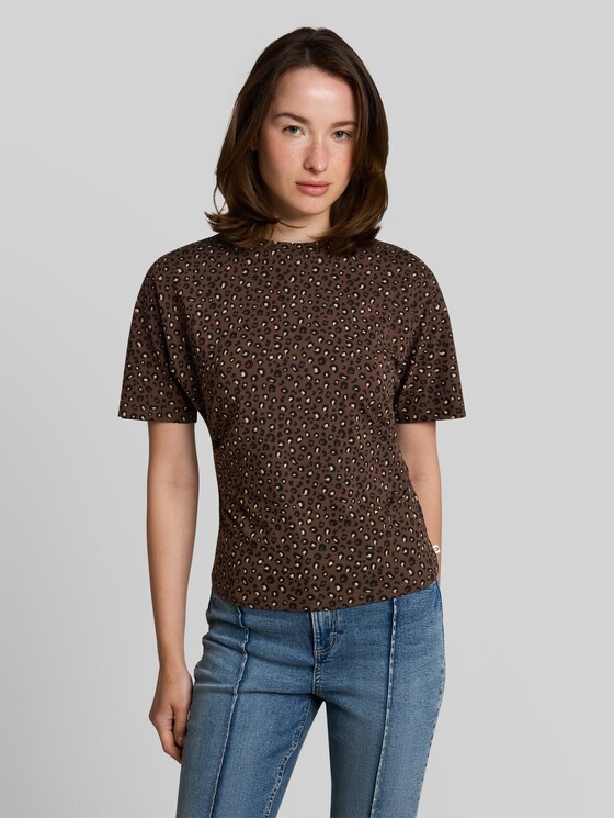 T-shirt with leopard print - brown black leo print