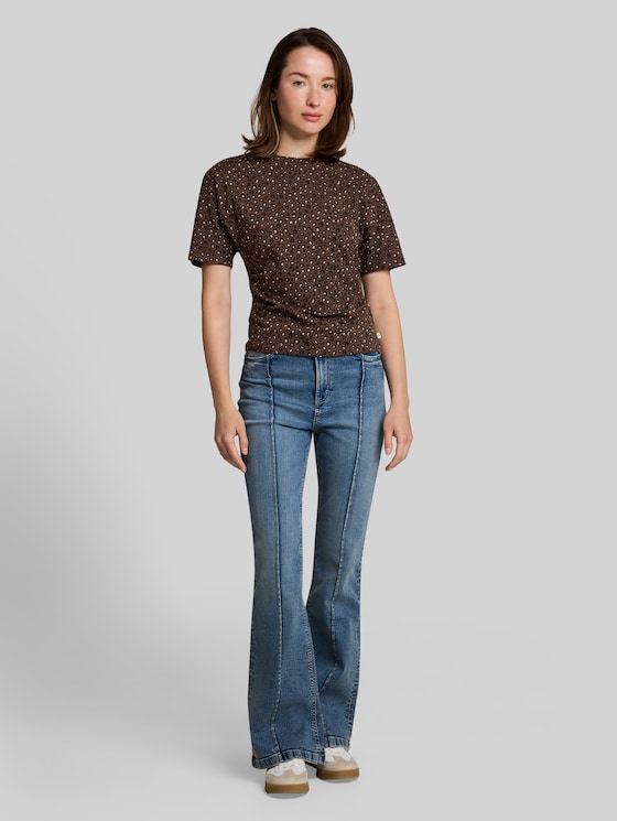 T-shirt with leopard print - brown black leo print