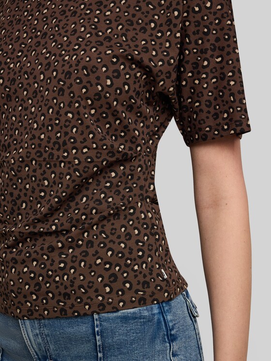 T-shirt with leopard print - brown black leo print