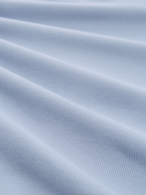 Slim-fit long-sleeved top with ribbed texture - foggy sky blue