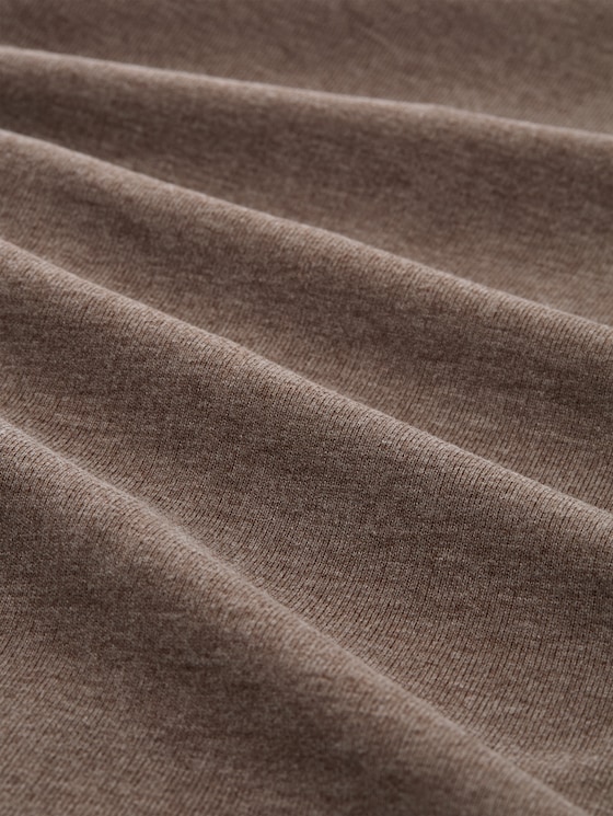 Cosy long-sleeved top with a 2-in-1 look - cool dark brown melange