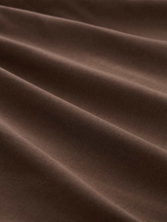Loose-fit long-sleeved top with knot detail - cool dark brown