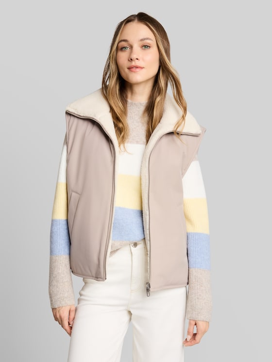 Reversible teddy vest - atmosphere beige