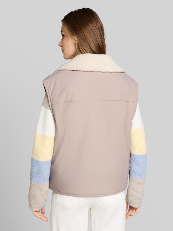 Reversible teddy vest - atmosphere beige