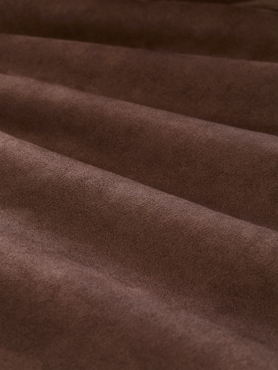Suede-effect jacket - cool dark brown