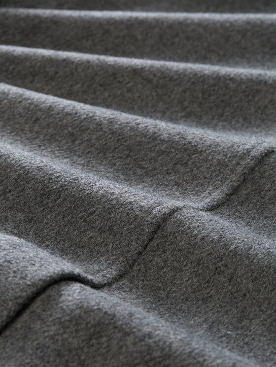 Loose-fit coat with belt - dark coal grey melange