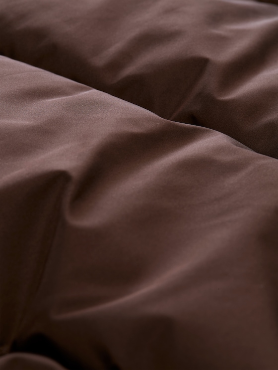 Puffer jacket with detachable hood - cool dark brown