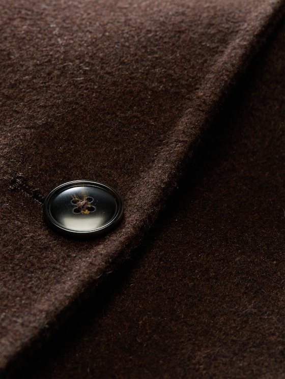 Loose-fit woollen coat - java dark brown