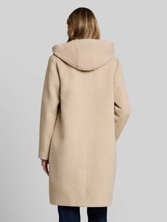 2-in-1 woollen coat with detachable insert - gravel beige melange