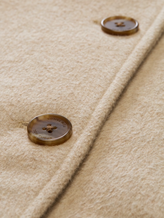 2-in-1 woollen coat with detachable insert - gravel beige melange