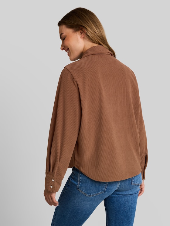 Corduroy shirt-blouse - camel