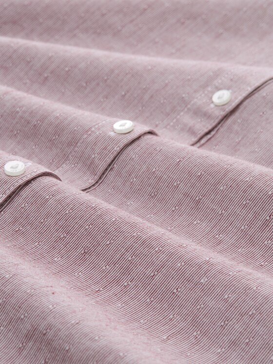 Shirt-style top with turn-up feature - preppy plum dobby